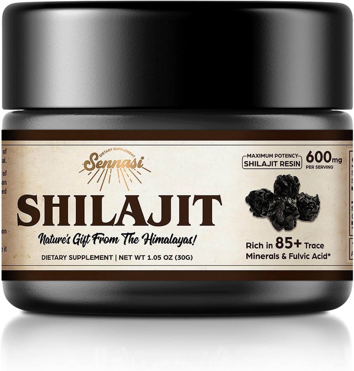 Shilajit Resin Pure - Shilajit Puro Organico dell'Himalaya, Resina di