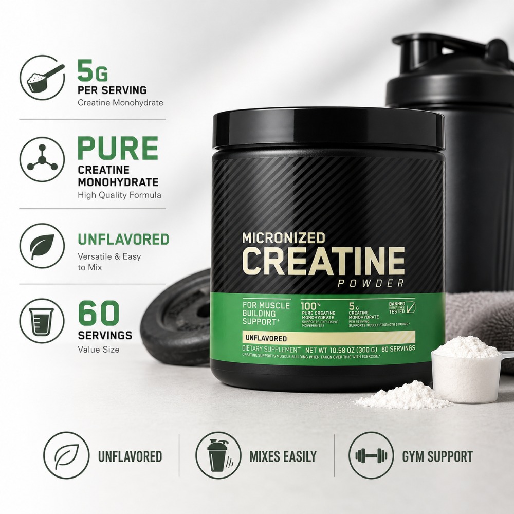 Nutrition Fitness - Creatina Monoidrato in Polvere 300g, Supporto