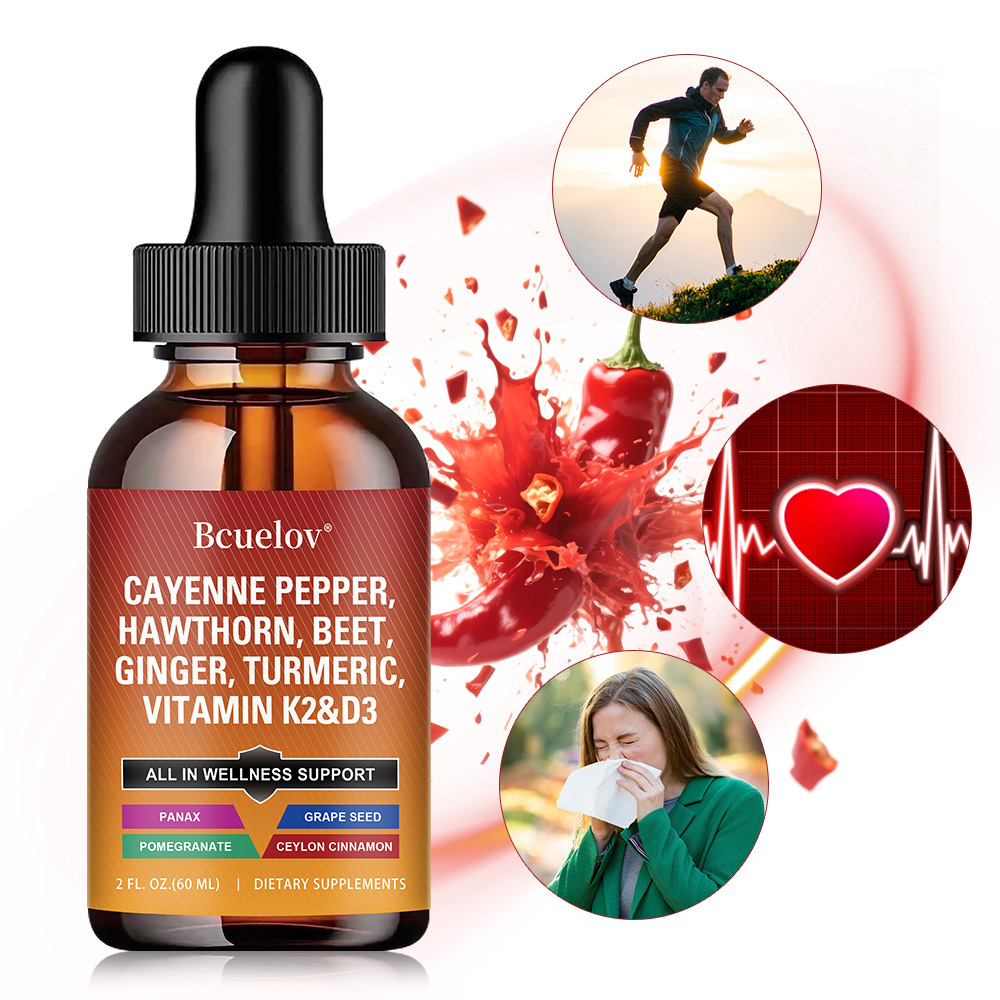 Vitamin D3 K2 Drop - Integratore Liquido di Peperoncino Cayenne, Miscela