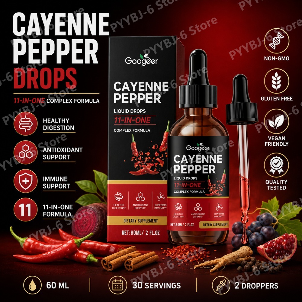 Vitamin D3 K2 Drop - Googeer Cayenne Pepper Gocce Liquide 11-in-1