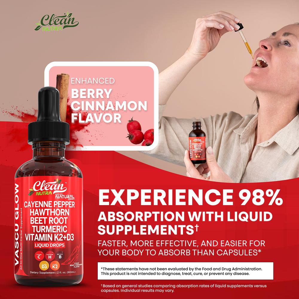 Clean Nutra Vascu Glow Liquid  - Vitamin D3 K2 Drop recensione e prezzo