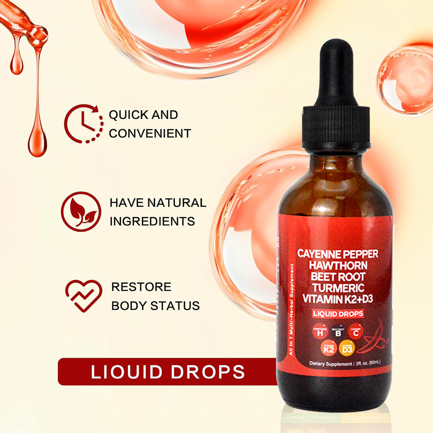 Gocce di pepe liquido di Cayen - Vitamin D3 K2 Drop recensione e prezzo