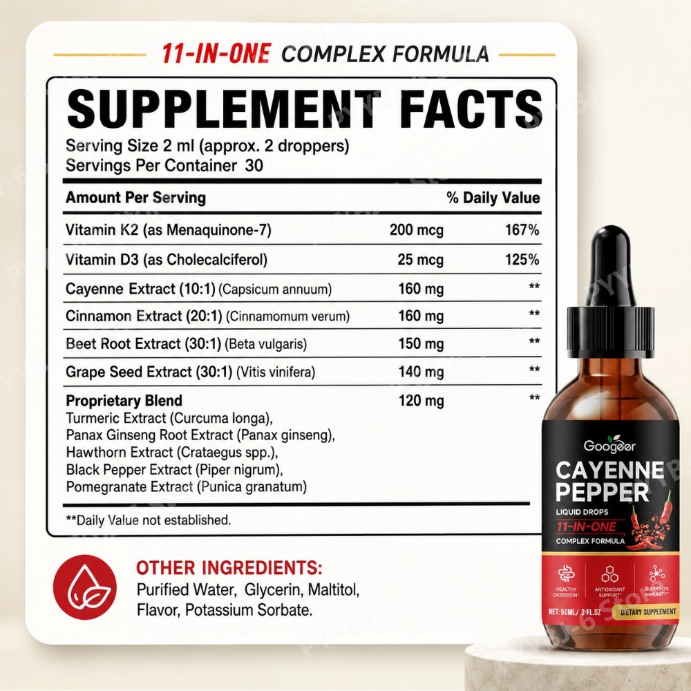 Googeer Cayenne Pepper Gocce L - Vitamin D3 K2 Drop recensione e prezzo