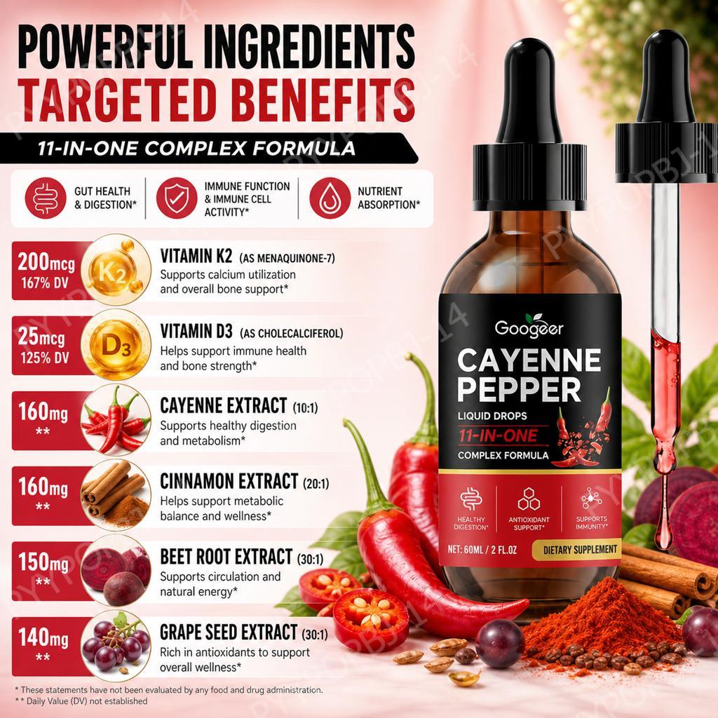 Googeer Cayenne Pepper Gocce L - Vitamin D3 K2 Drop recensione e prezzo